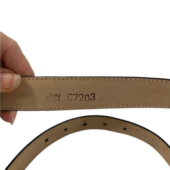 Brighton Black Leather Belt with Silver Accents croc embossed - Picture 3 of 4